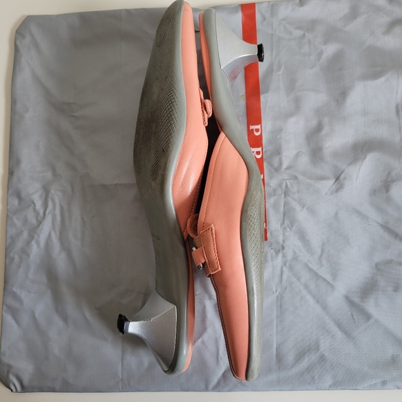 Prada Women's Pink and Orange Mules. Size US 9.5 EU 40 - Picture 6 of 10